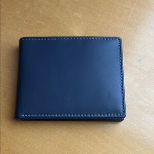 Navy / Grey Leather RFID Wallet